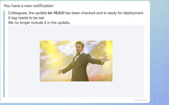 Informational notification with an image