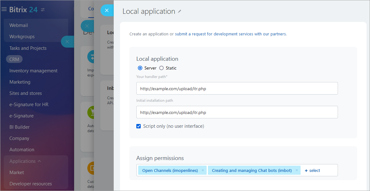 Add application ITR Bot